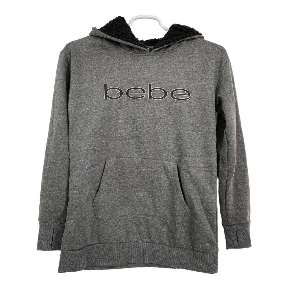 NEW Bebe Sport Women's Sweatshirt Logo Marbled Gray Size Medium‎ M